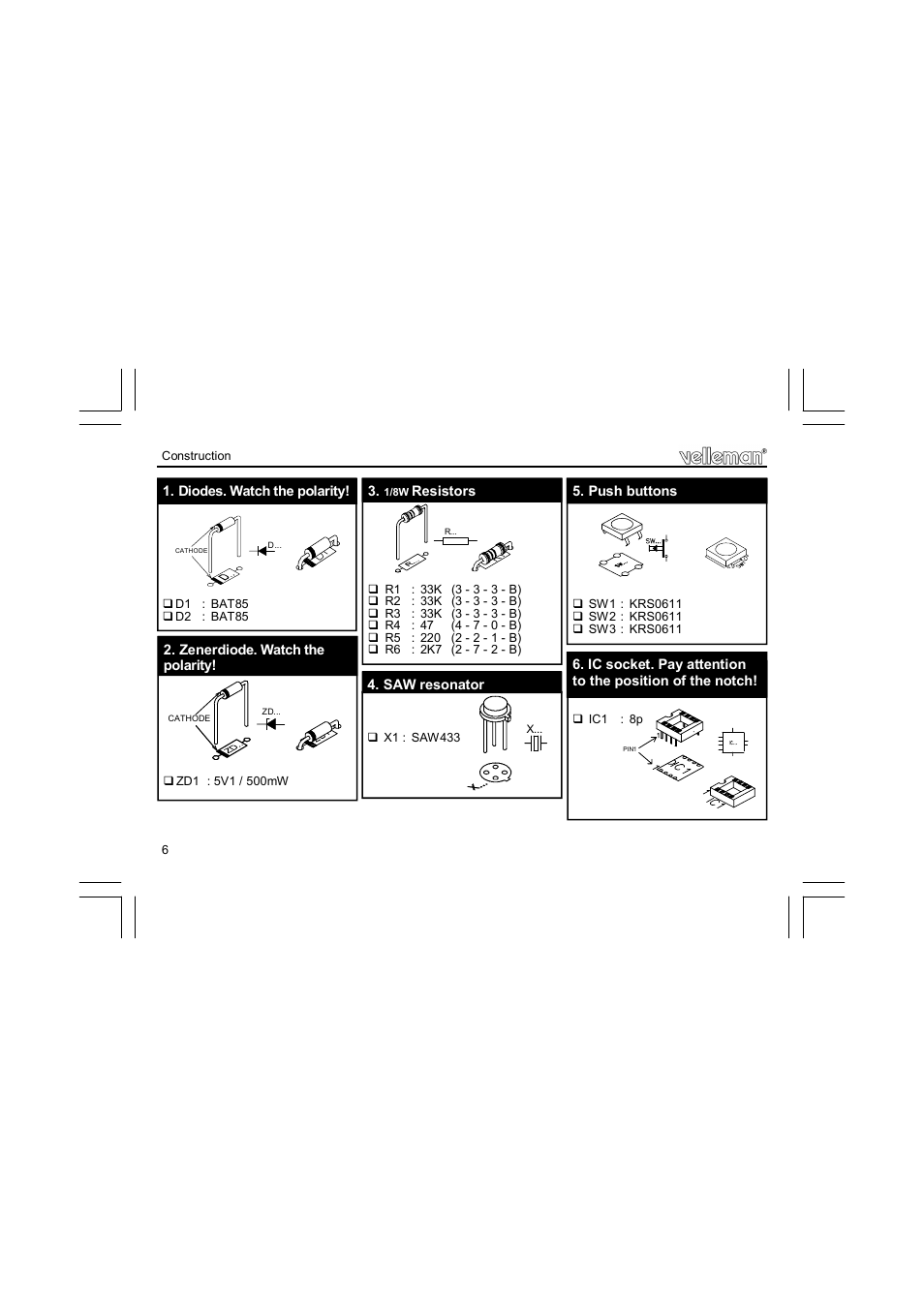 Velleman К8059 User Manual | Page 6 / 12