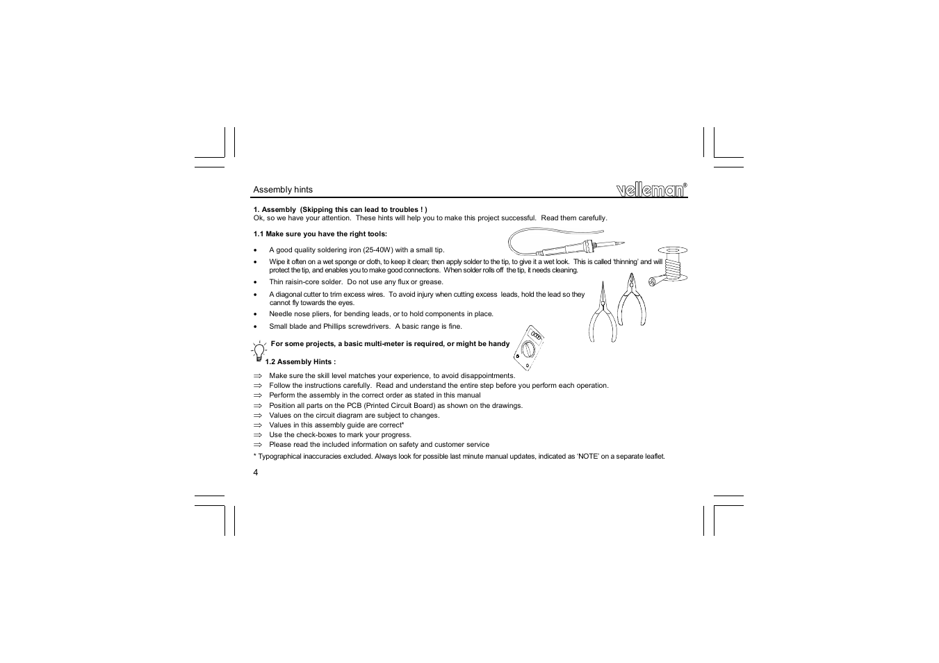 Velleman projects K4001 Assembly instructions User Manual | Page 4 / 12