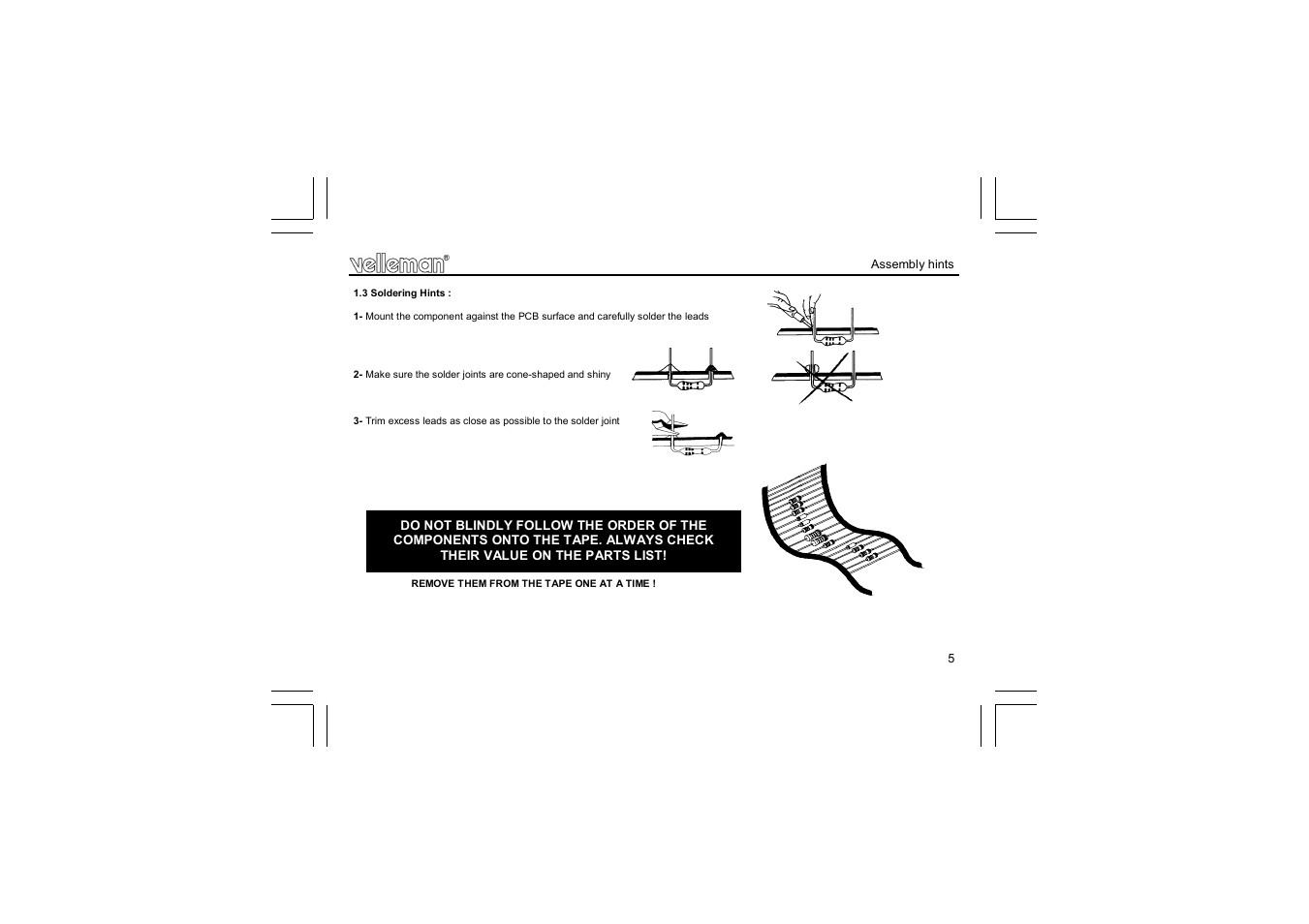 Velleman projects K4001 Assembly instructions User Manual | Page 5 / 12