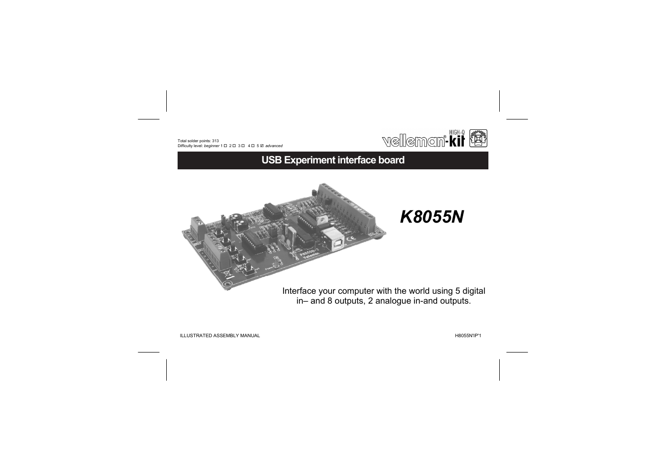 Velleman projects K8055N Assembly instructions User Manual | 16 pages