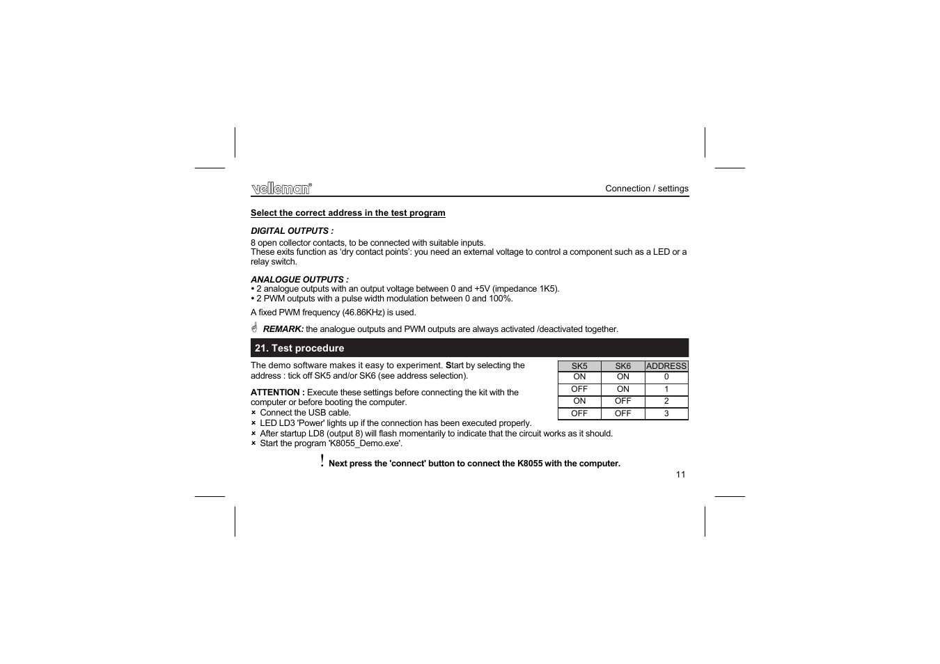 Velleman projects K8055N Assembly instructions User Manual | Page 11 / 16