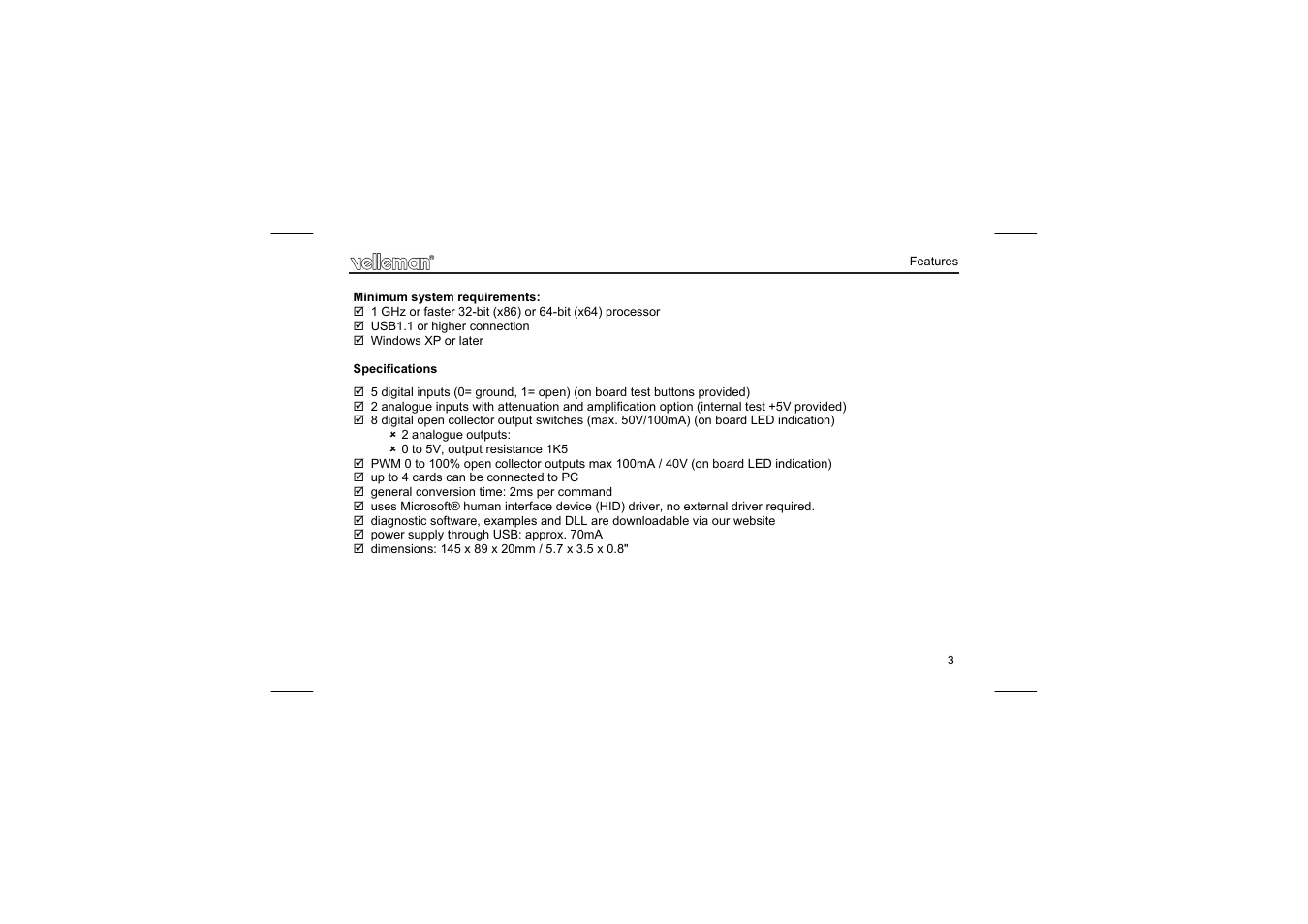 Velleman projects K8055N Assembly instructions User Manual | Page 3 / 16