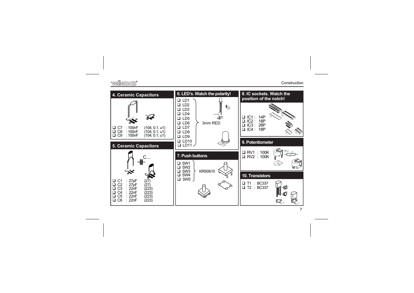 Velleman projects K8055N Assembly instructions User Manual | Page 7 / 16