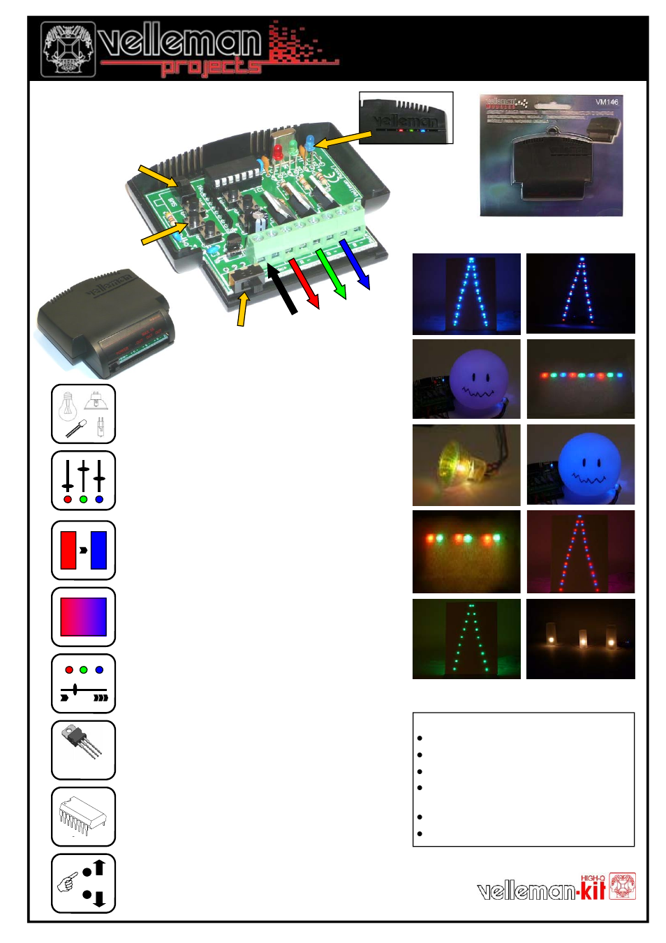 Velleman projects VM146 Datasheet User Manual | 1 page