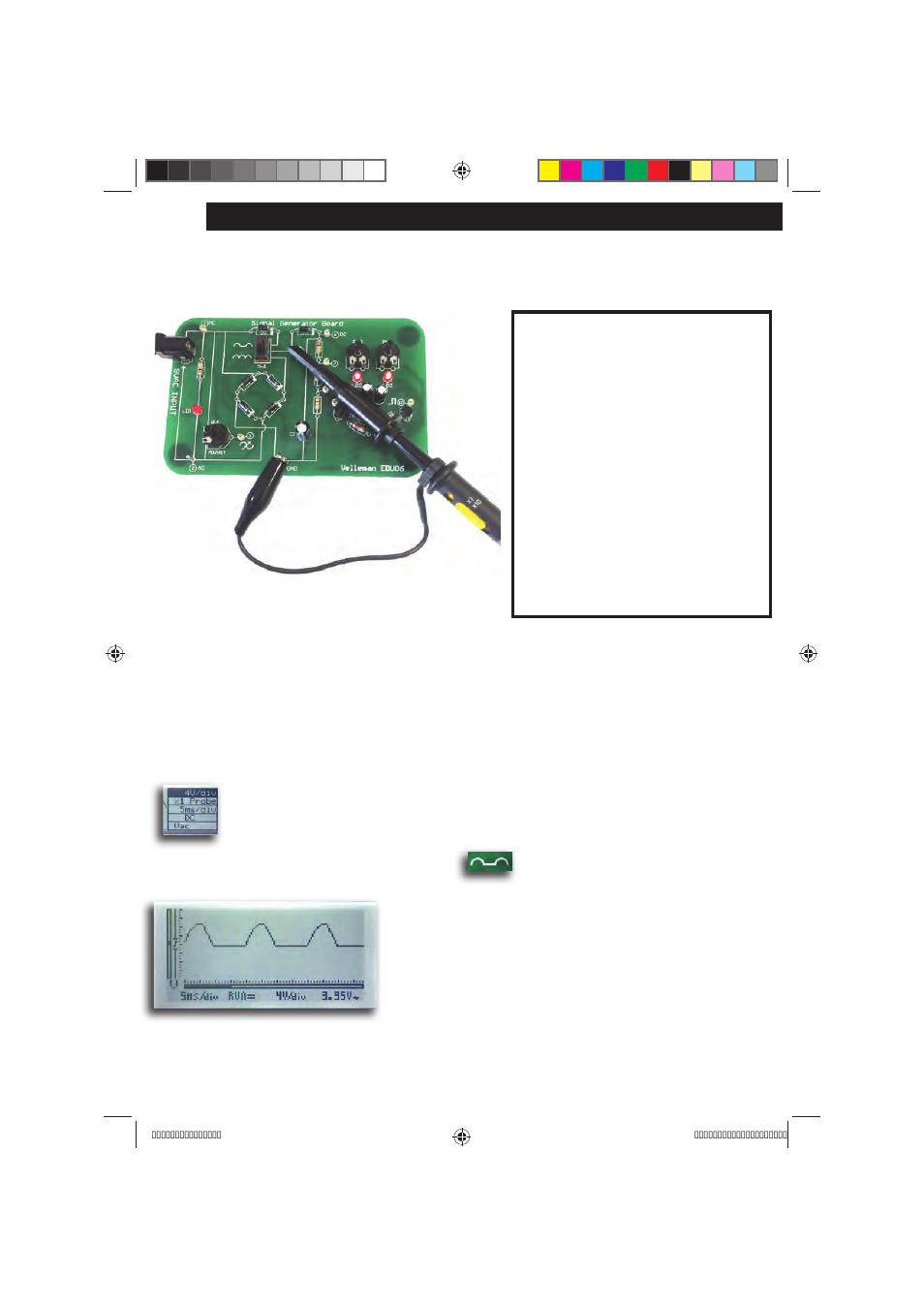 Experiment 5: rectifi ed ac, dual phase | Velleman projects EDU06 Assembly instructions User Manual | Page 12 / 24