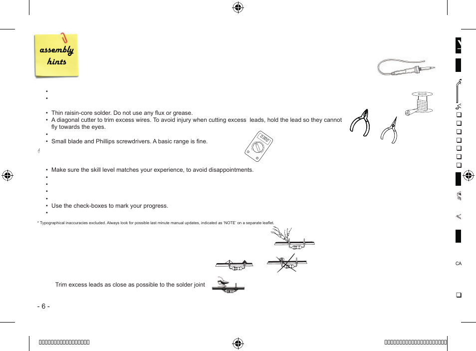 Assembly hints | Velleman projects K8025 Assembly instructions User Manual | Page 6 / 16