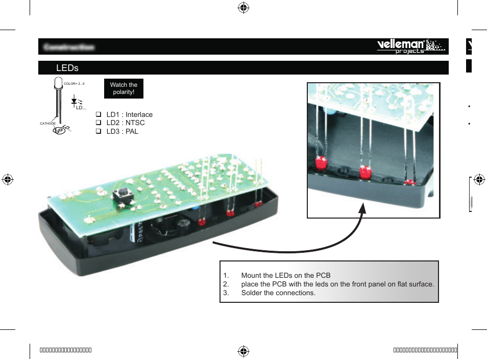 Leds | Velleman projects K8025 Assembly instructions User Manual | Page 8 / 16