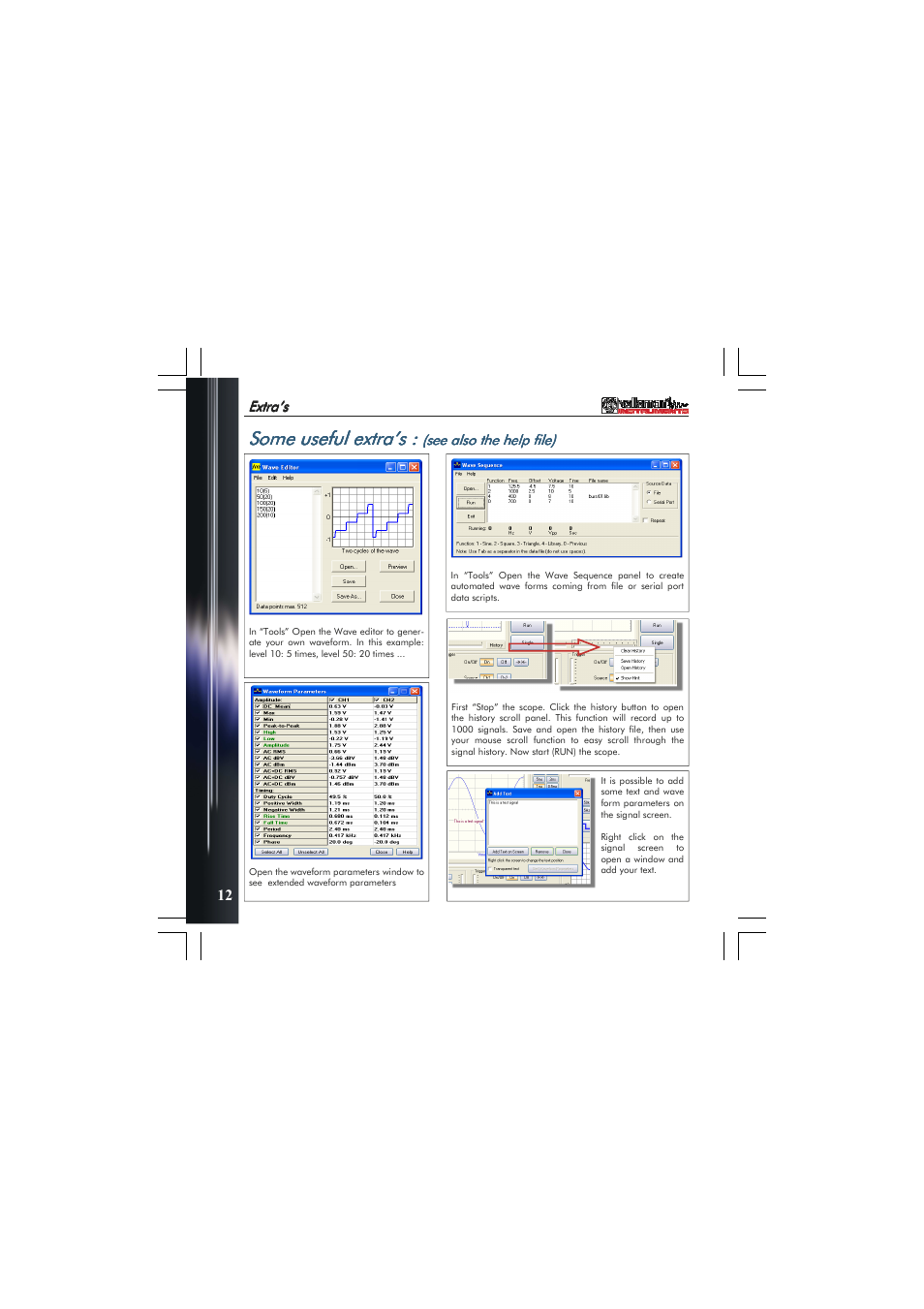 Some useful extra’s, Some useful extra’s some useful extra’s | Velleman PCSGU250 User Manual | Page 12 / 40