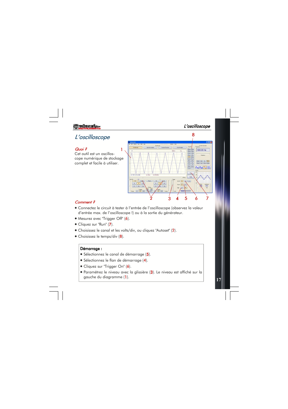 L’oscilloscope | Velleman PCSGU250 User Manual | Page 17 / 40