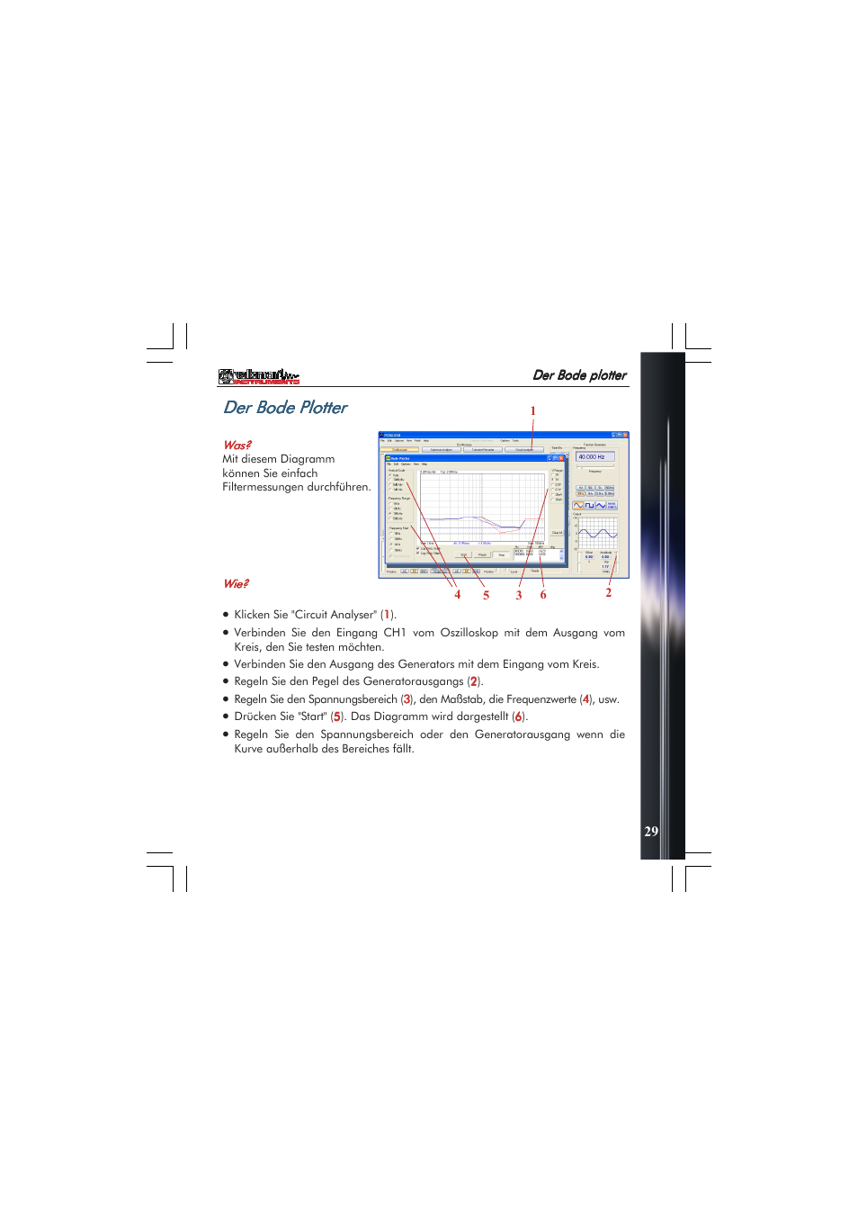 Der bode plotter | Velleman PCSGU250 User Manual | Page 29 / 40