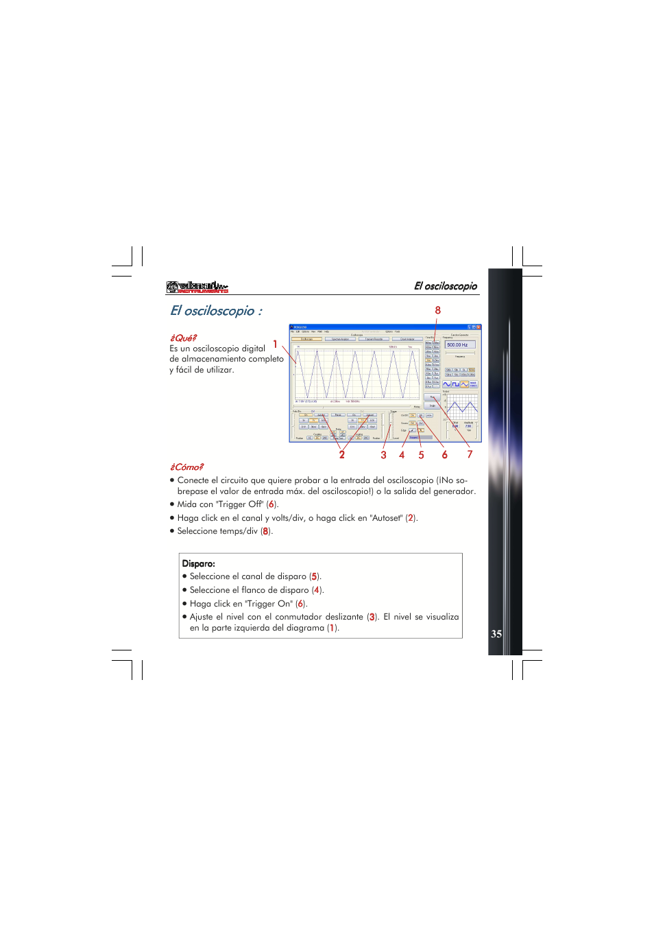 El osciloscopio | Velleman PCSGU250 User Manual | Page 35 / 40