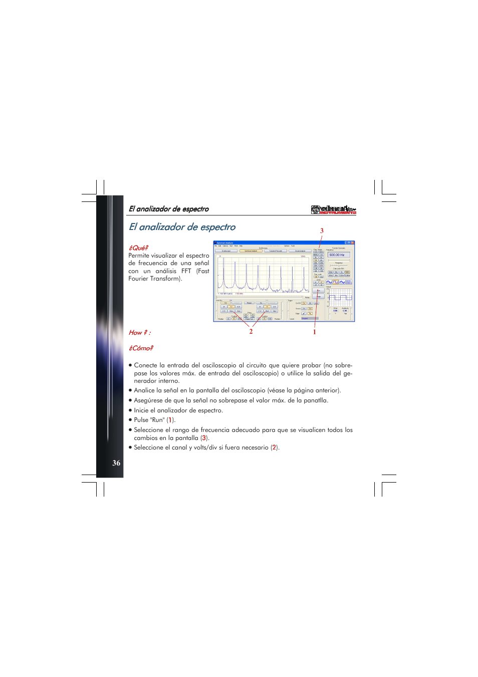 El analizador de espectro | Velleman PCSGU250 User Manual | Page 36 / 40