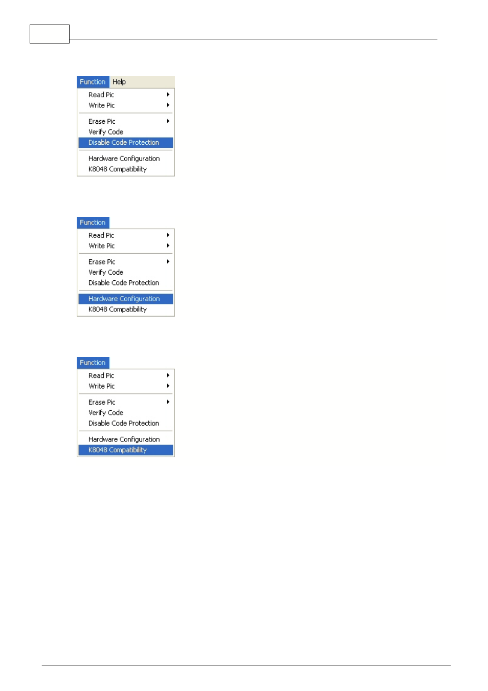 Disable code protection, Hardware configuratie, K8048 compatibility | Velleman VM134-k8076 User Manual | Page 6 / 16