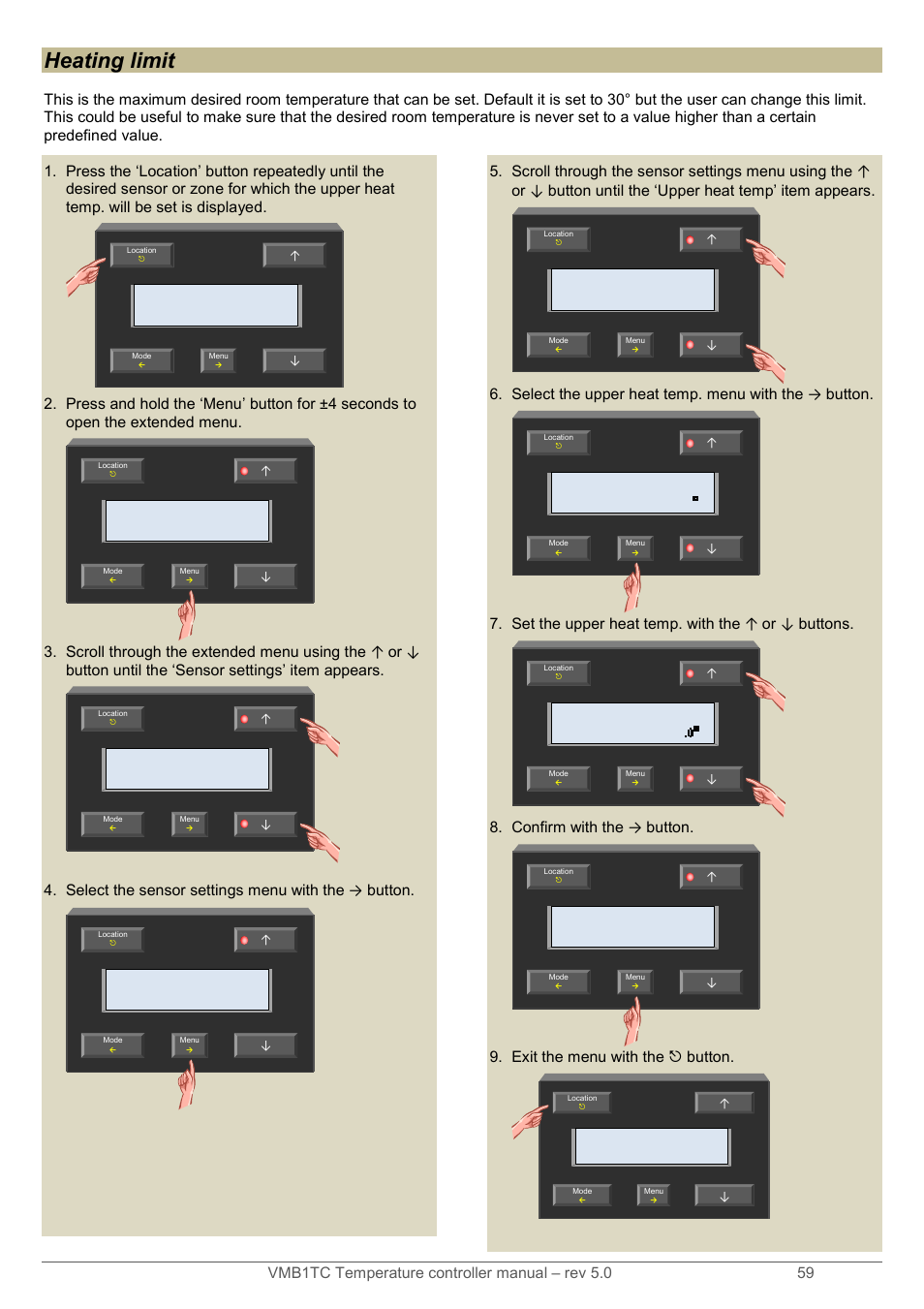 Heating limit | Velleman VMB1TC User Manual | Page 59 / 104