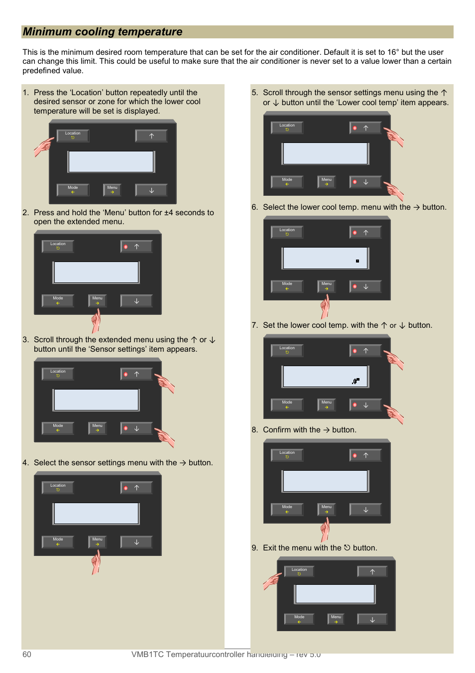 Minimum cooling temperature | Velleman VMB1TC User Manual | Page 60 / 104