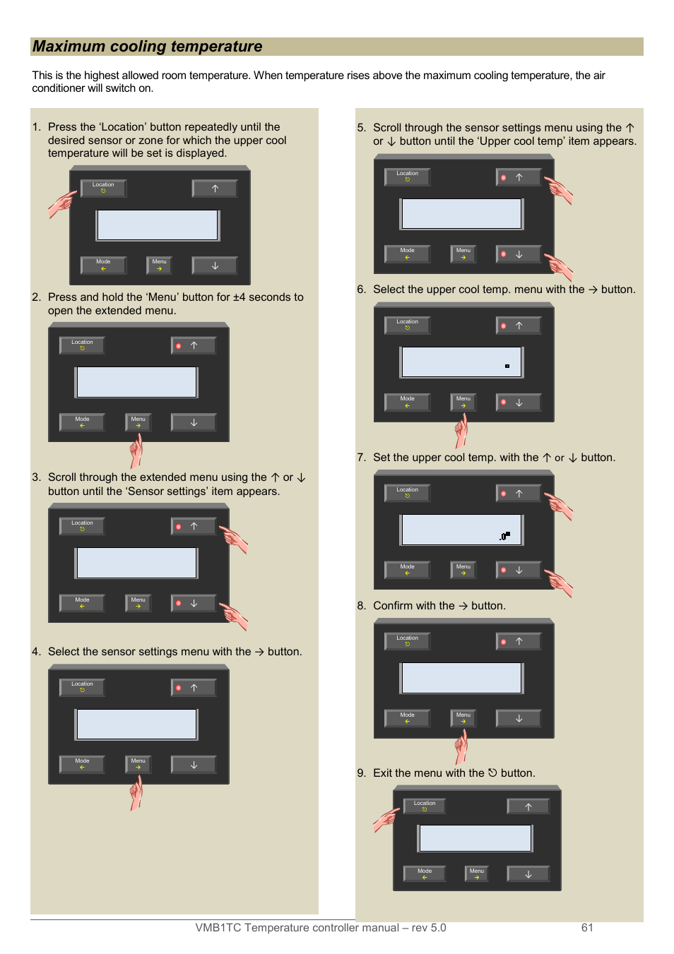 Maximum cooling temperature | Velleman VMB1TC User Manual | Page 61 / 104