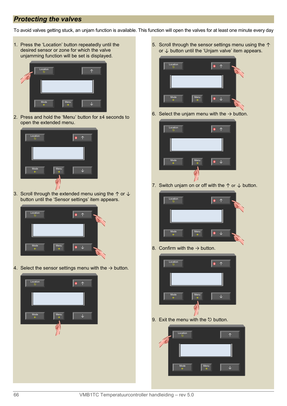 Protecting the valves | Velleman VMB1TC User Manual | Page 66 / 104