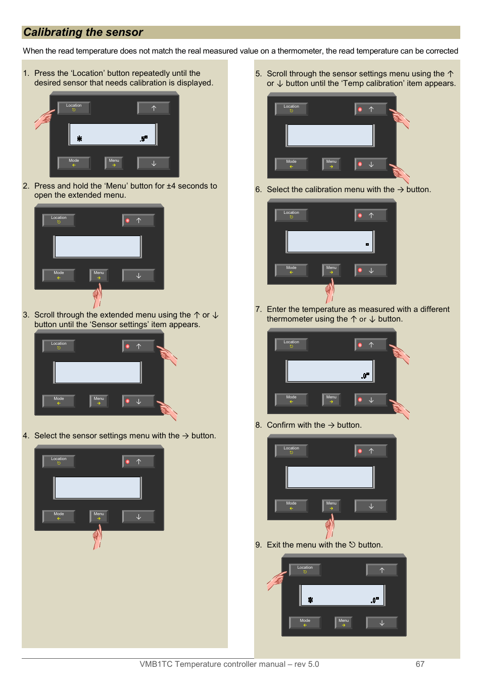 Calibrating the sensor | Velleman VMB1TC User Manual | Page 67 / 104