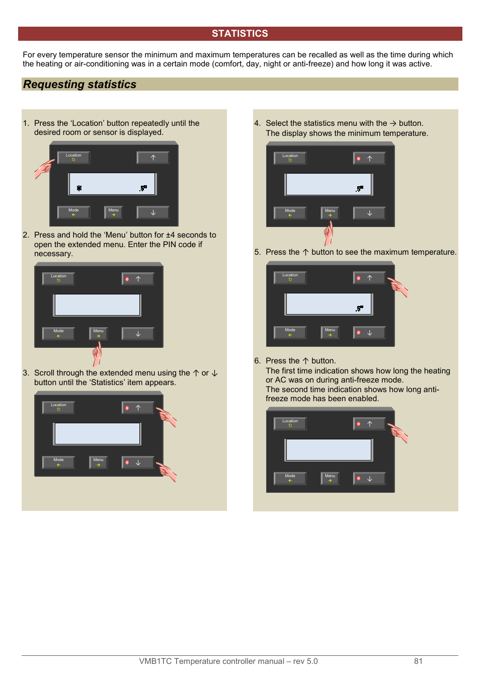 Requesting statistics, Statistics | Velleman VMB1TC User Manual | Page 81 / 104