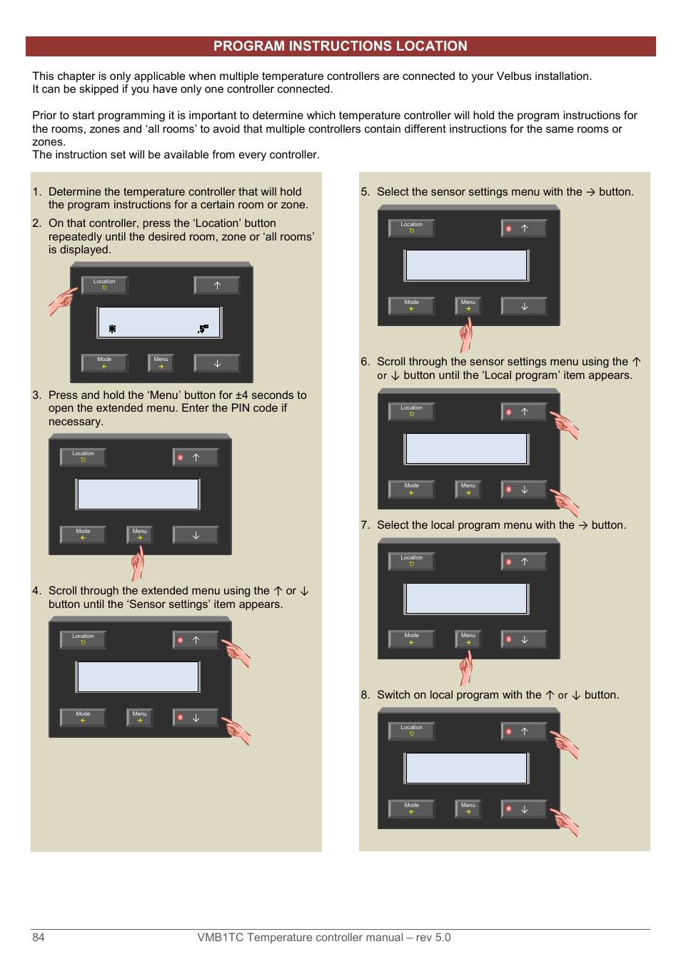Program instructions location | Velleman VMB1TC User Manual | Page 84 / 104