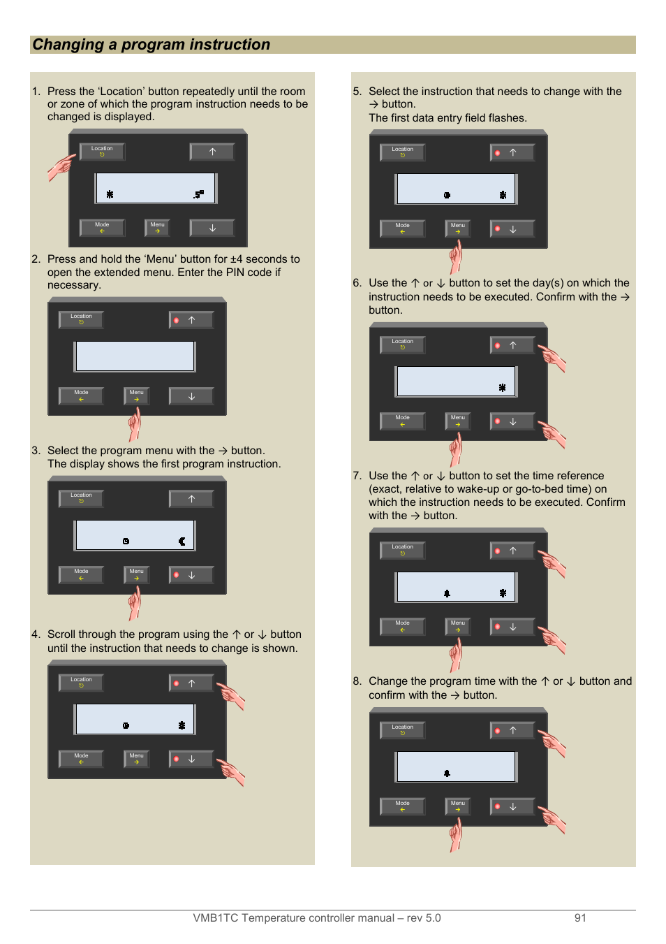 Changing a program instruction | Velleman VMB1TC User Manual | Page 91 / 104