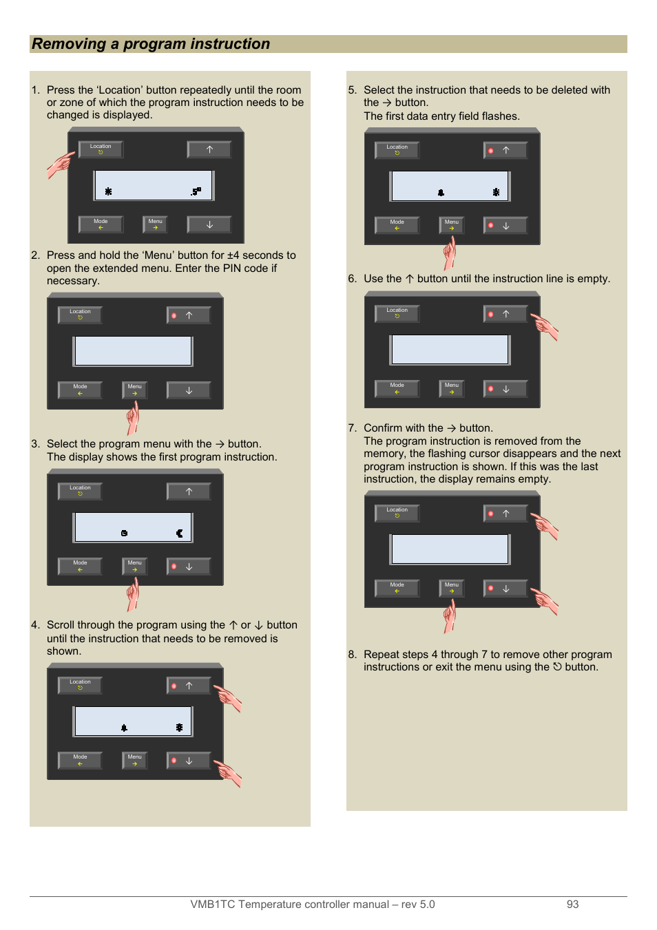 Removing a program instruction | Velleman VMB1TC User Manual | Page 93 / 104