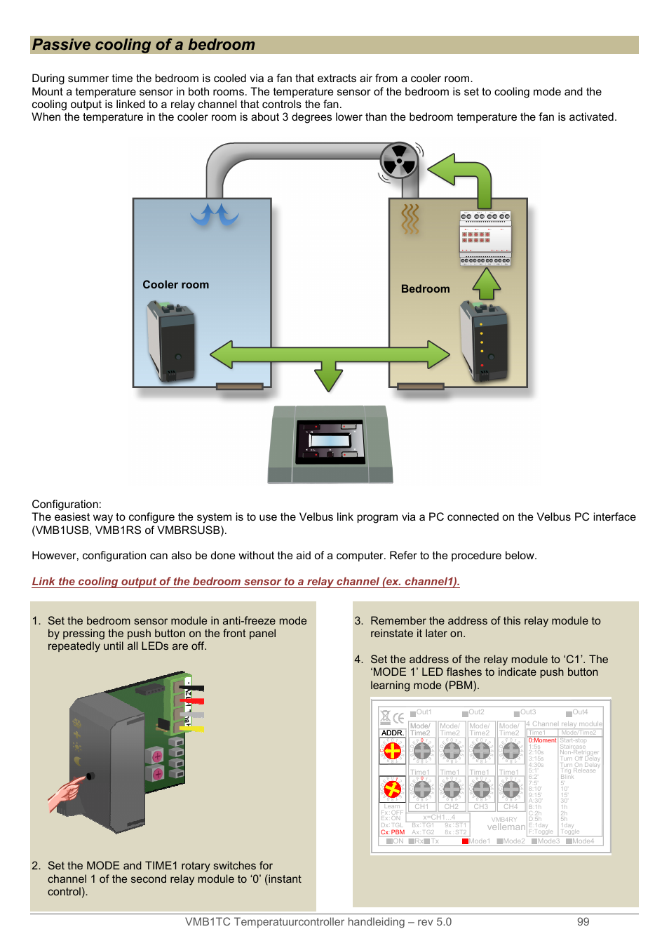 Passive cooling of a bedroom, Cooler room bedroom, Velleman | Velleman VMB1TC User Manual | Page 99 / 104