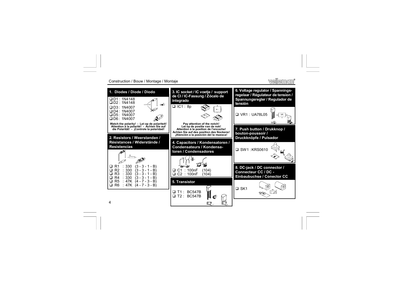 Velleman К8057 User Manual | Page 4 / 8
