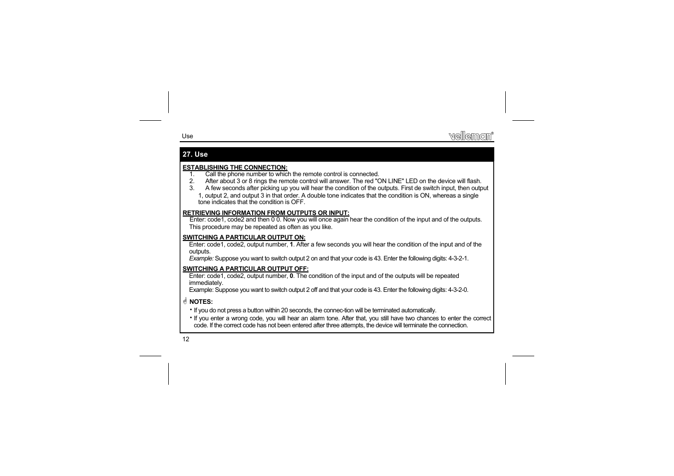 Velleman projects K6501 Assembly instructions User Manual | Page 12 / 16