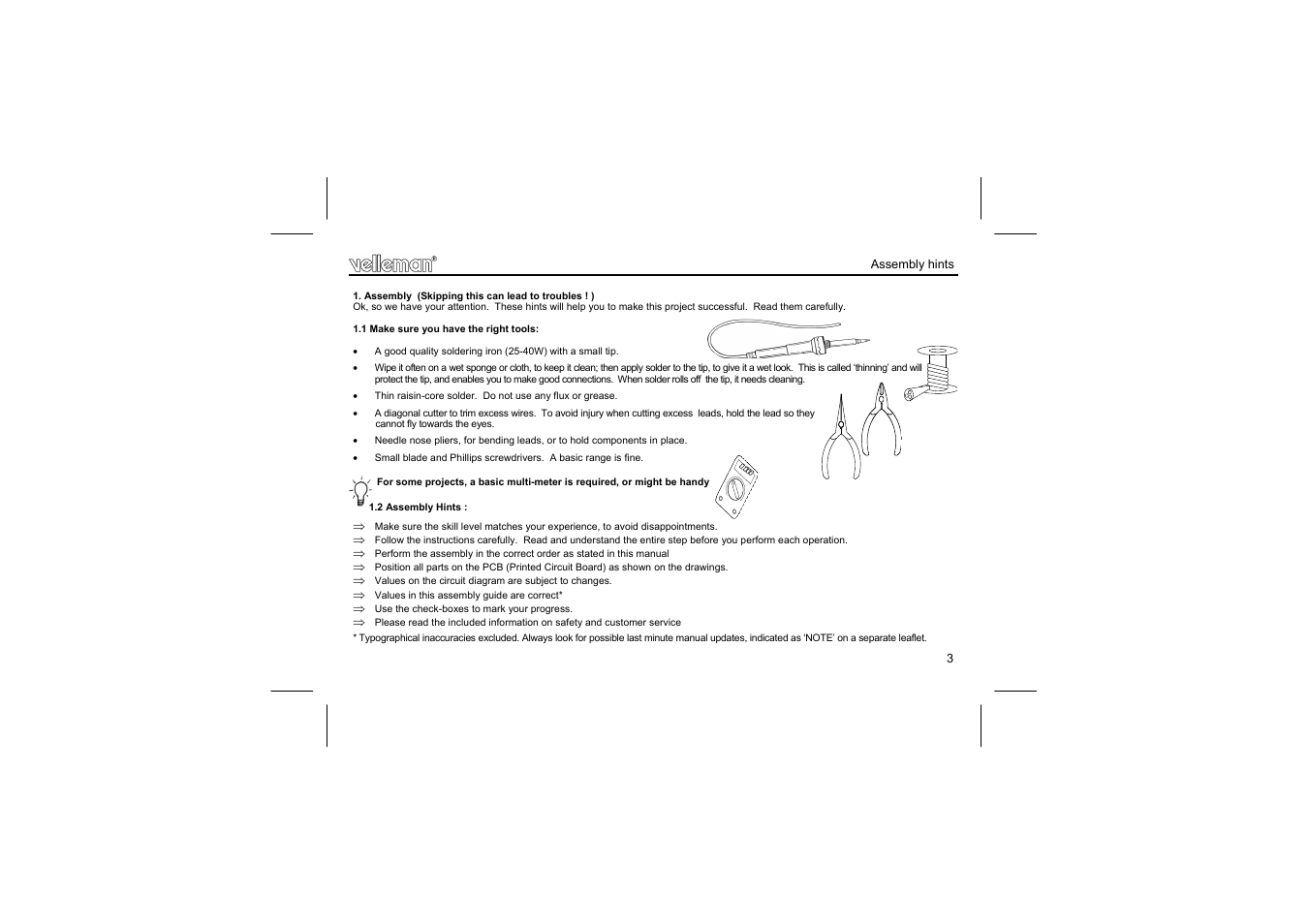 Velleman projects K6501 Assembly instructions User Manual | Page 3 / 16