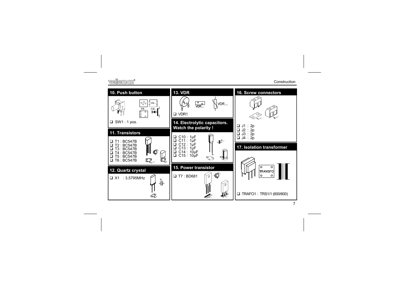 Velleman projects K6501 Assembly instructions User Manual | Page 7 / 16