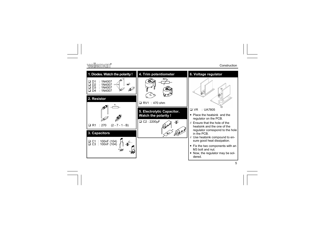 Velleman projects K2570 Assembly instructions User Manual | Page 5 / 8