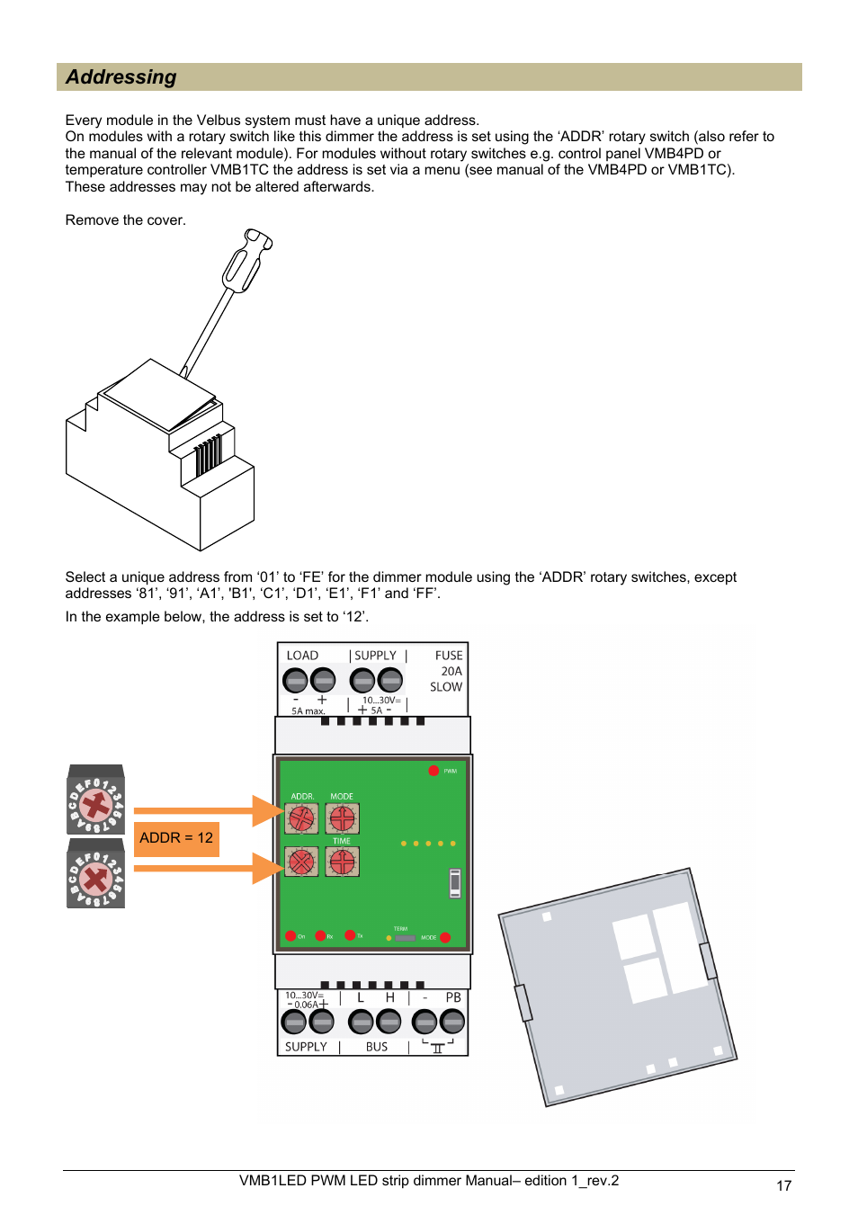 Addressing | Velleman VMB1LED User Manual | Page 17 / 38