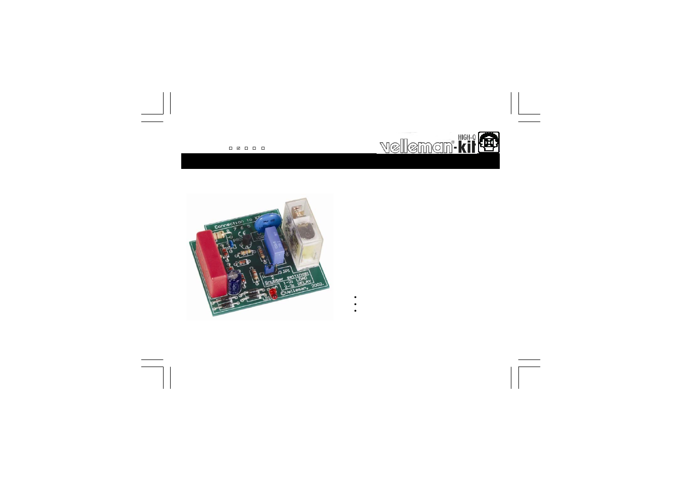 Velleman projects K8027 Assembly instructions User Manual | 12 pages