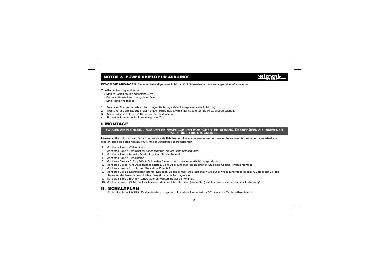 Velleman Кa03 User Manual | Page 8 / 12