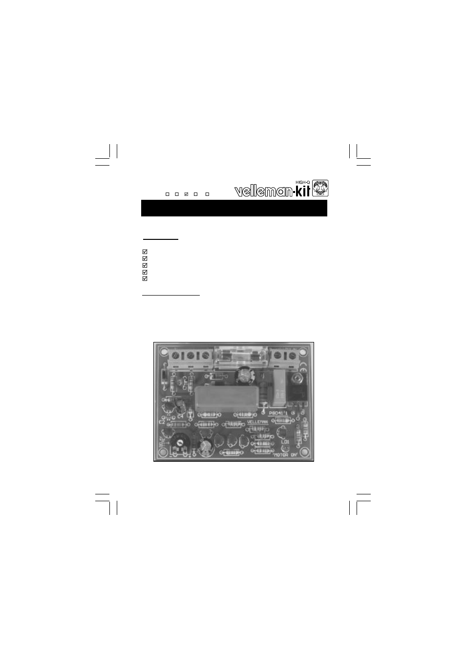 Velleman projects K8041 Assembly instructions User Manual | 16 pages