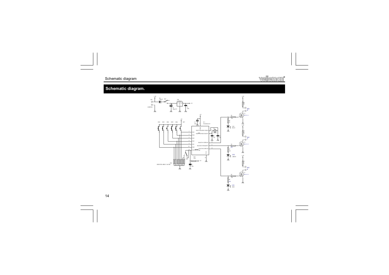 Schematic diagram | Velleman К8088 User Manual | Page 14 / 16