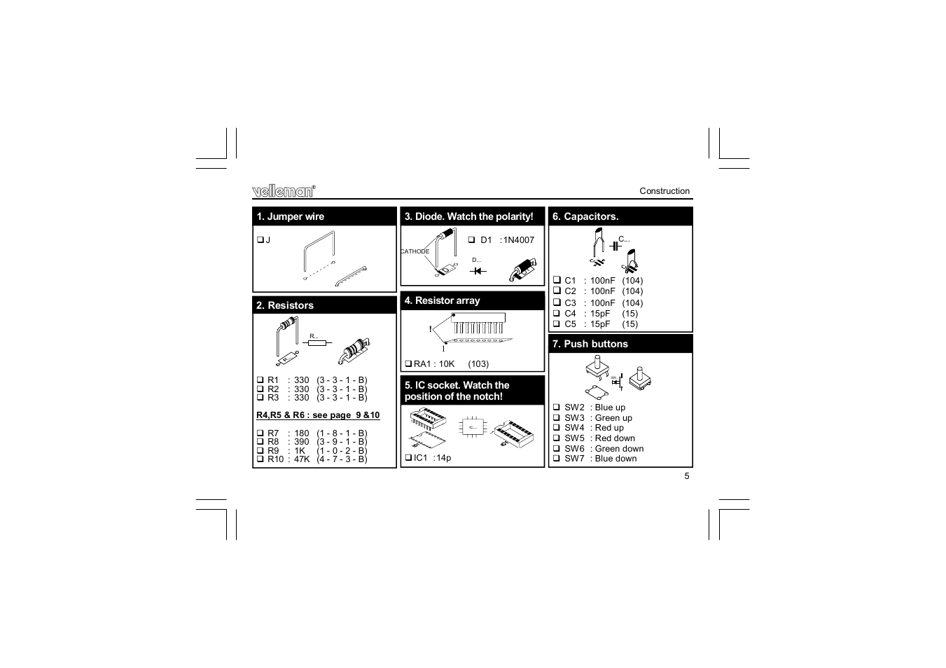 Velleman К8088 User Manual | Page 5 / 16