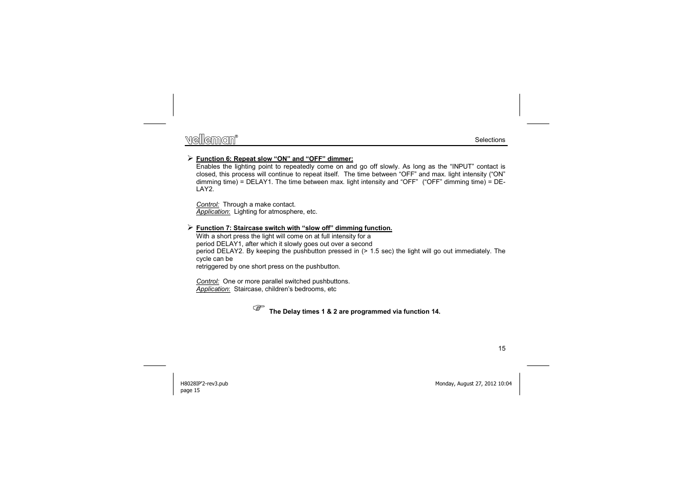 Velleman projects K8028 Assembly instructions User Manual | Page 15 / 24