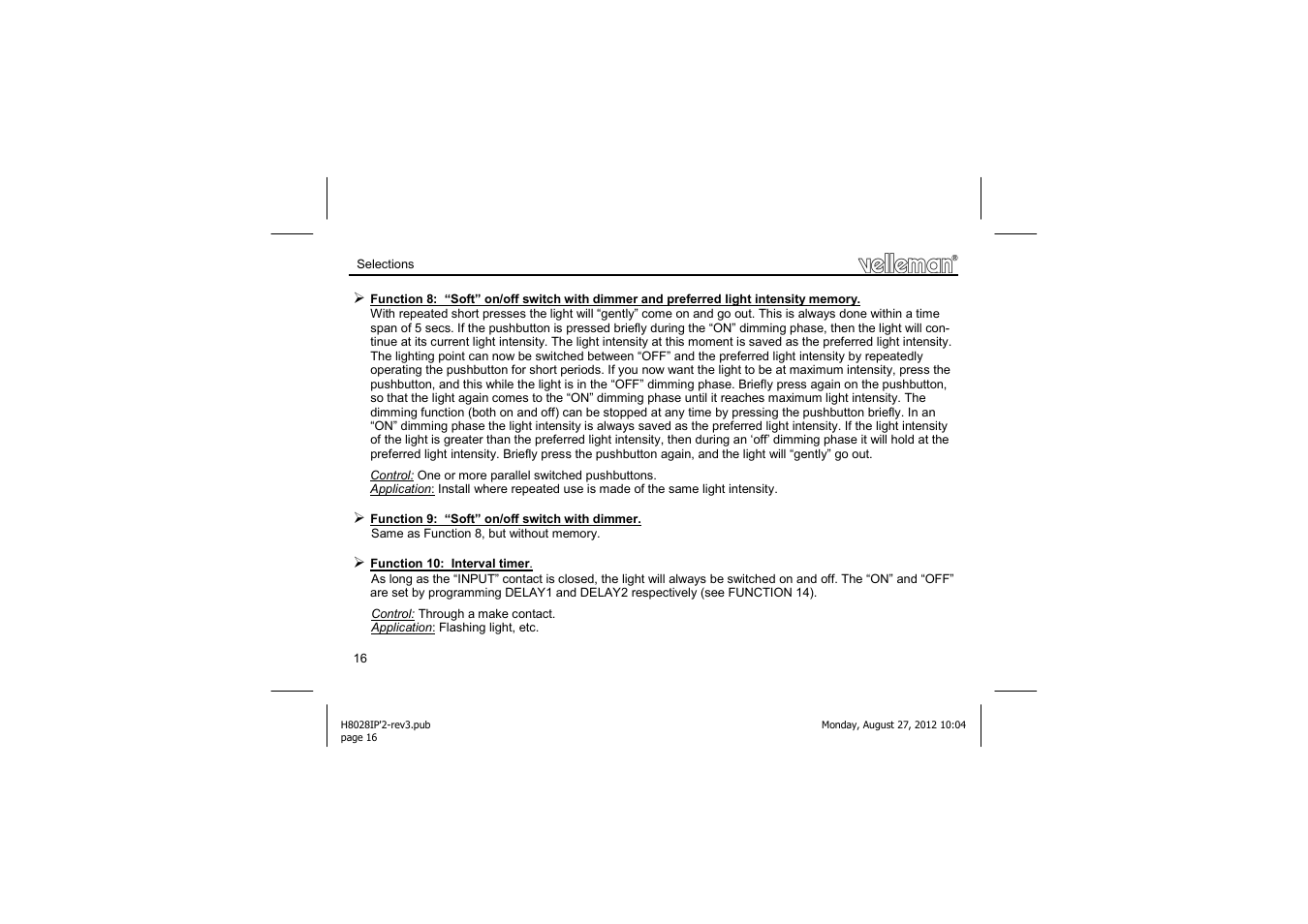 Velleman projects K8028 Assembly instructions User Manual | Page 16 / 24