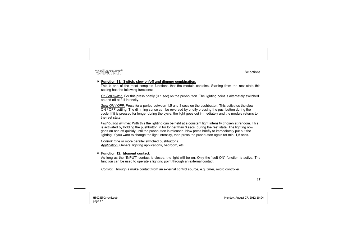 Velleman projects K8028 Assembly instructions User Manual | Page 17 / 24
