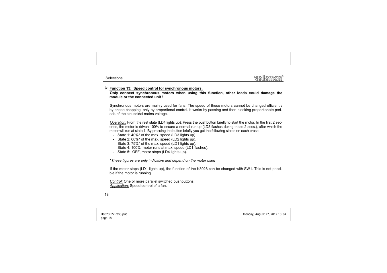 Velleman projects K8028 Assembly instructions User Manual | Page 18 / 24