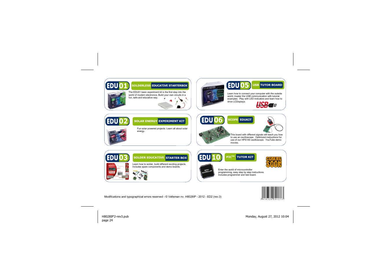 Velleman projects K8028 Assembly instructions User Manual | Page 24 / 24