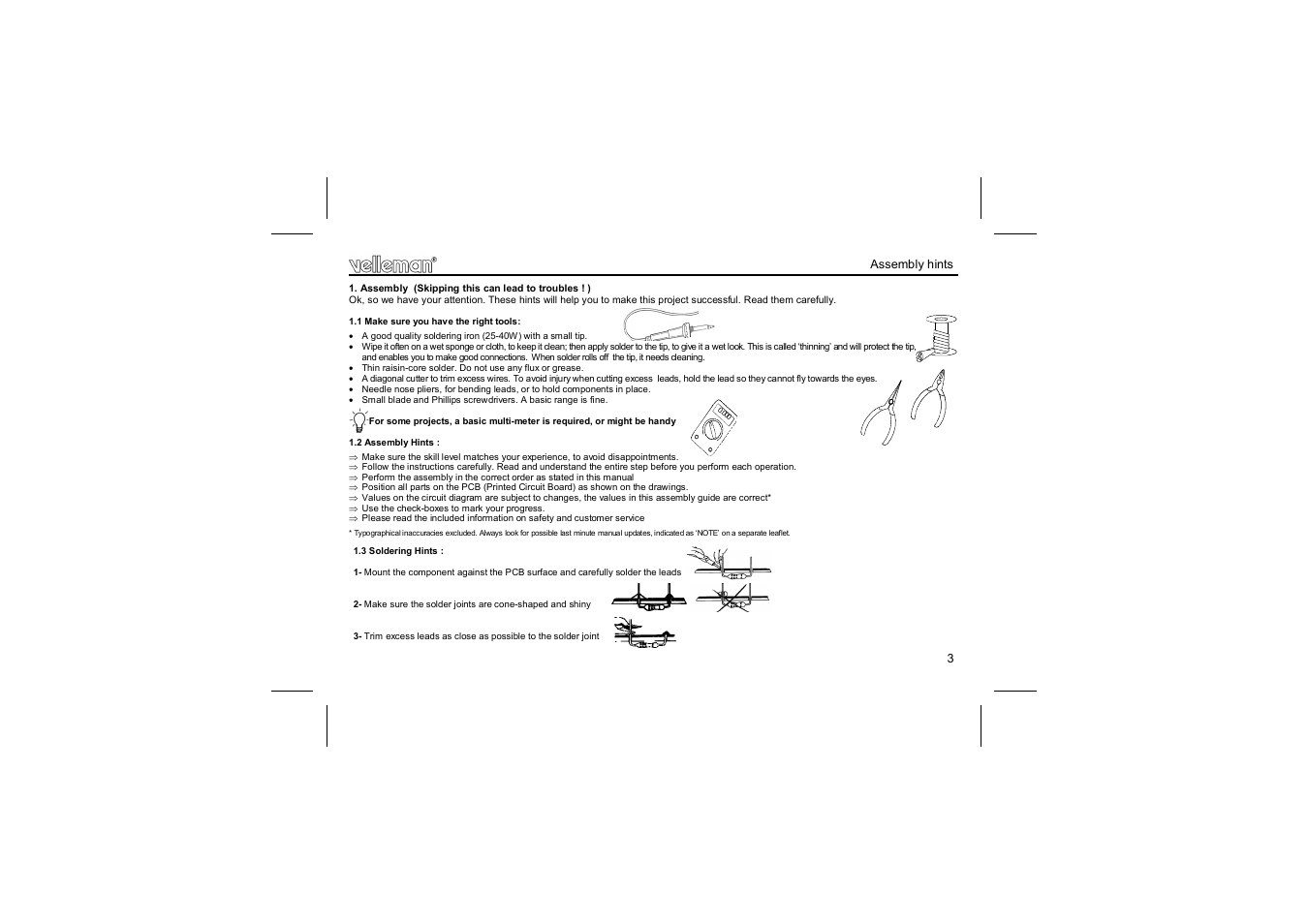 Velleman projects K5201 Assembly instructions User Manual | Page 3 / 16