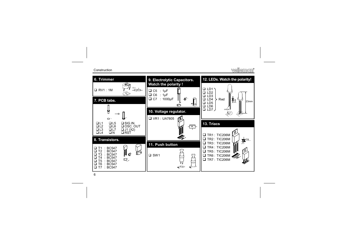 Velleman projects K5201 Assembly instructions User Manual | Page 6 / 16