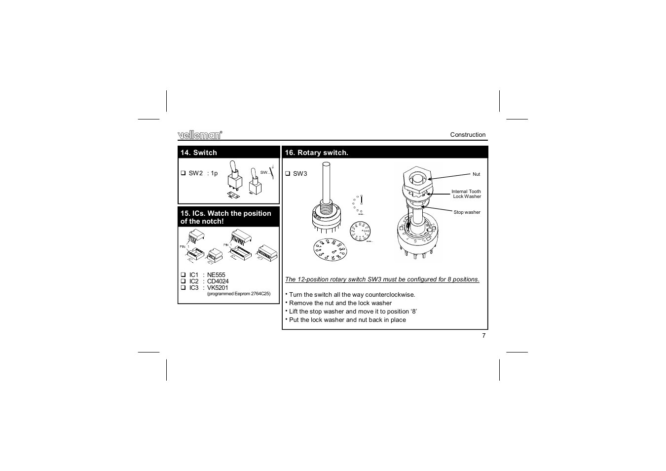 Velleman projects K5201 Assembly instructions User Manual | Page 7 / 16