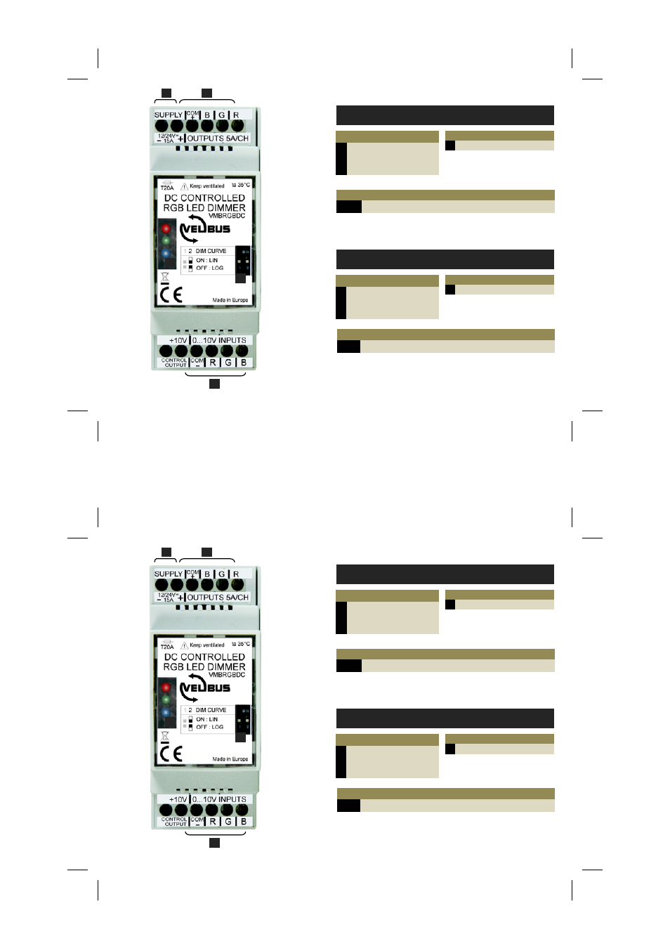 Nederlands, English | Velleman VMBRGBDC User Manual | Page 2 / 8