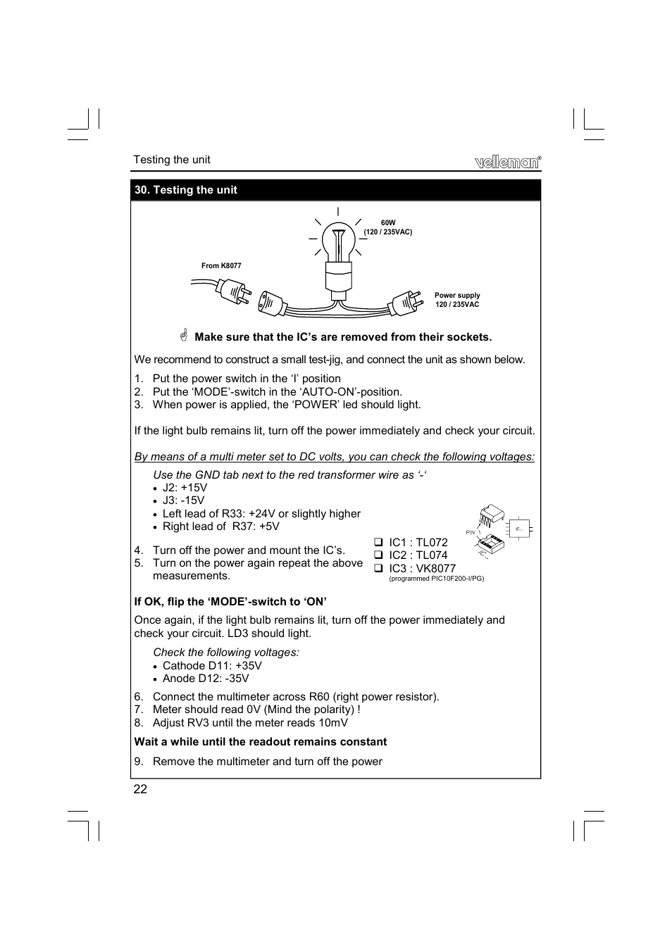 Velleman К8077 User Manual | Page 22 / 32