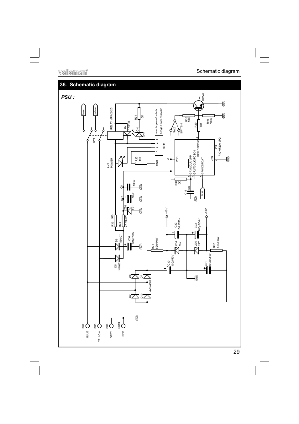 Schematic diagram schematic diagram | Velleman К8077 User Manual | Page 29 / 32