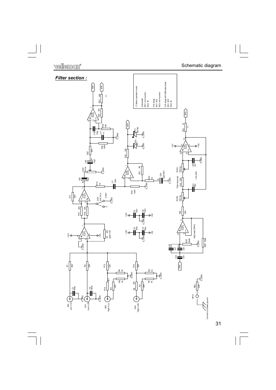 Schematic diagram | Velleman К8077 User Manual | Page 31 / 32